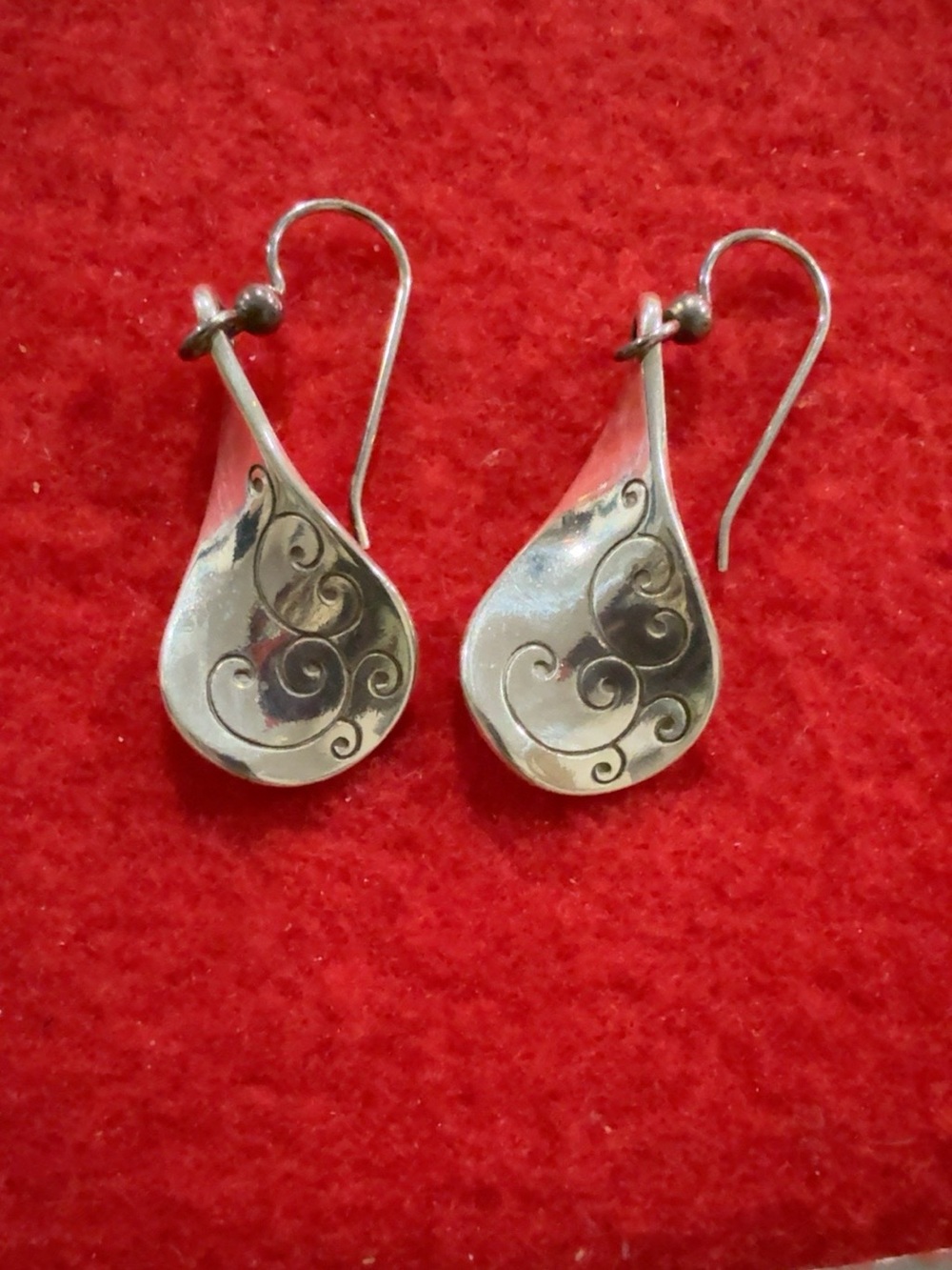 Brighton Twirl French Wire Silver-Plated Teardrop Earrings